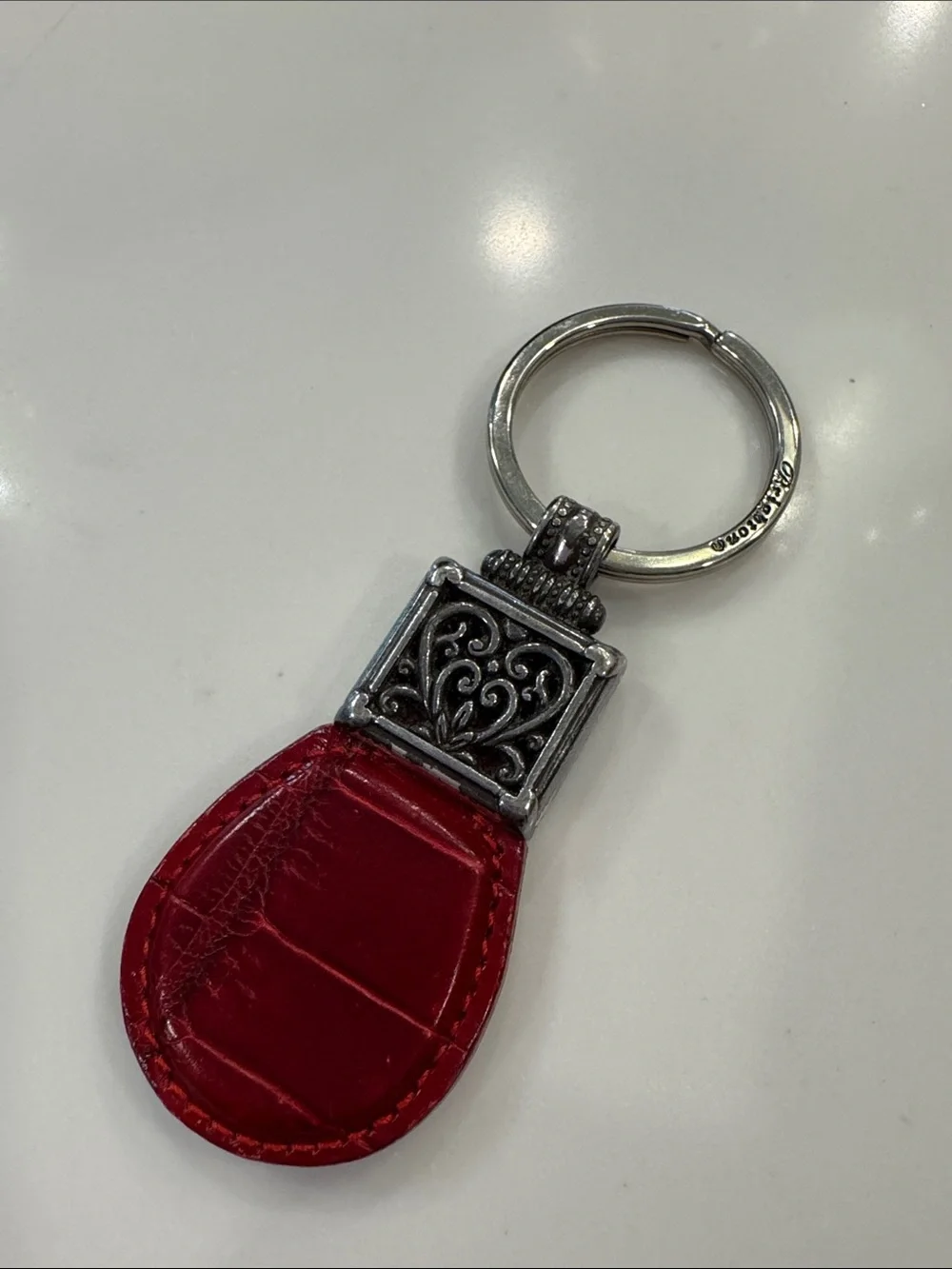 Red leather Brighton key ring